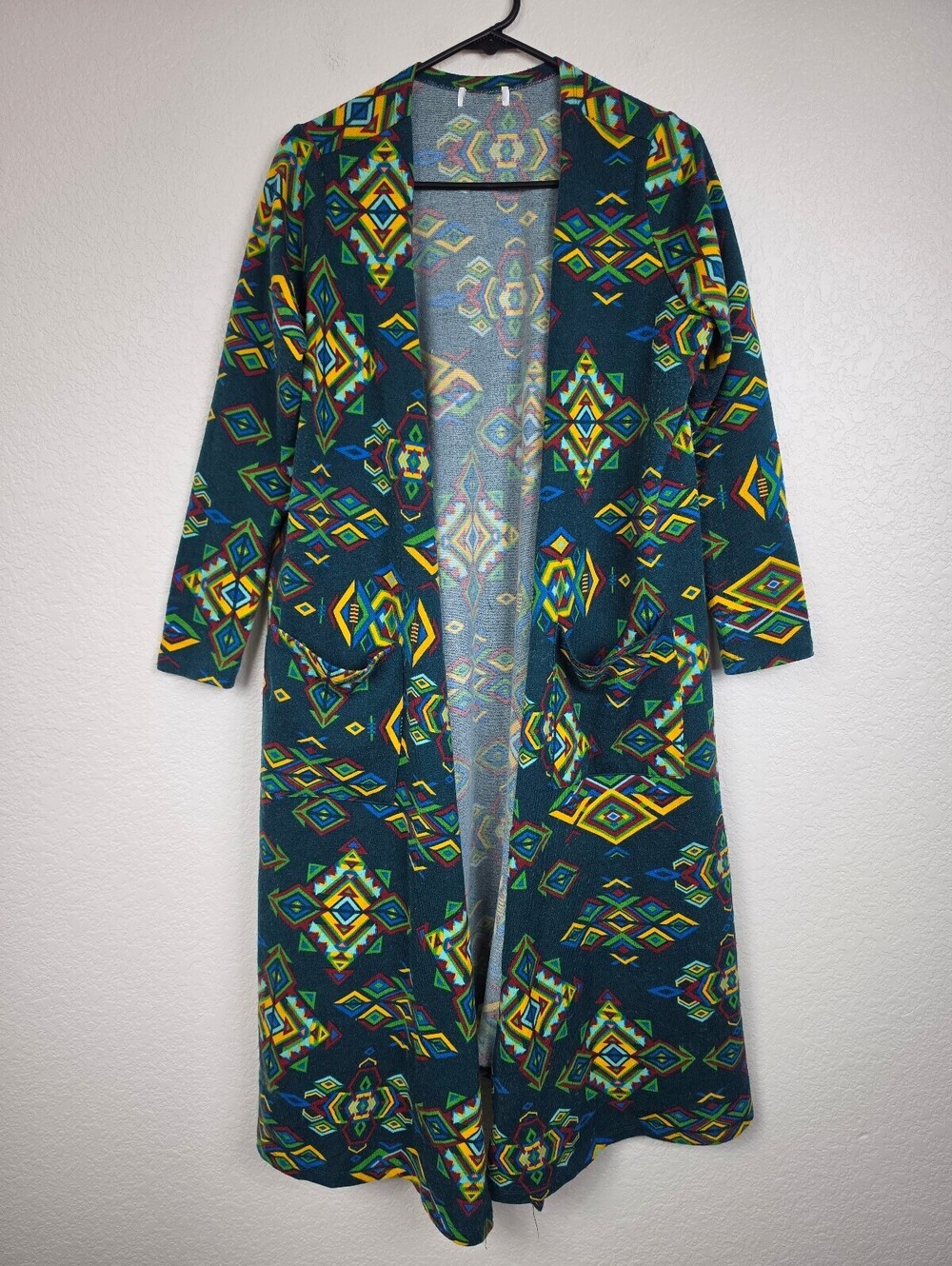 Colorful Aztec Pattern Open Front Cardigan M - Picture 1 of 3